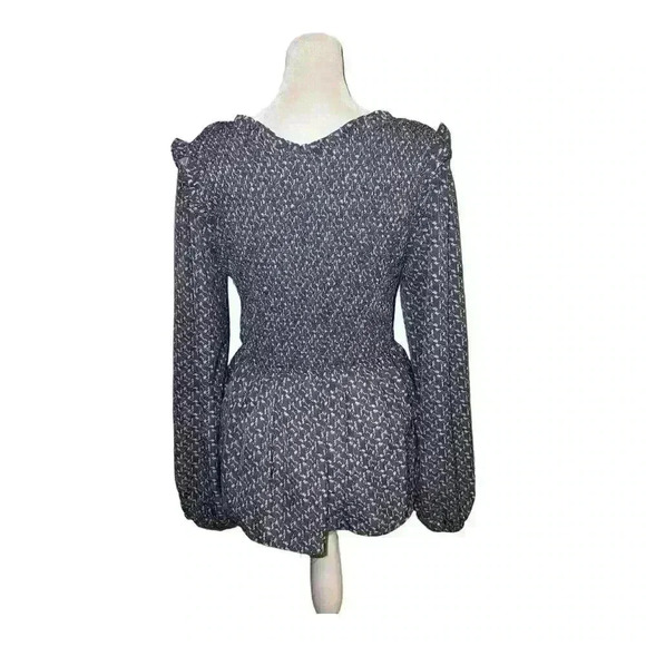 Hayden Los Angeles Botanical Printed Boho Top Small Blouse Lace Babydoll - Picture 4 of 7